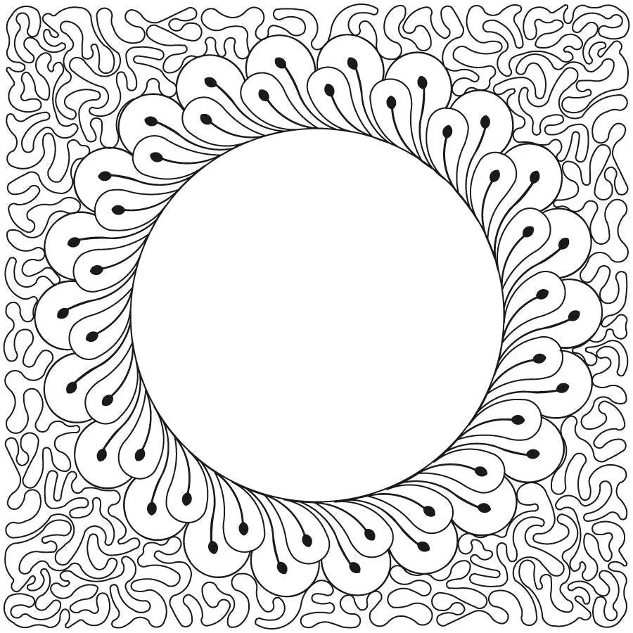 Dotted Fleather Open Circle Stipple Block - Linda's Electric Quilters