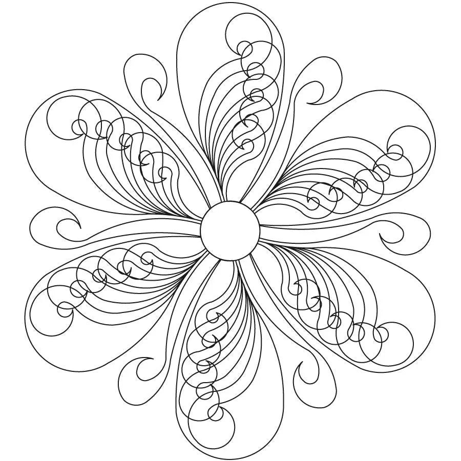 Egyptian Curl Fleather 6 Petal Block - Linda's Electric Quilters