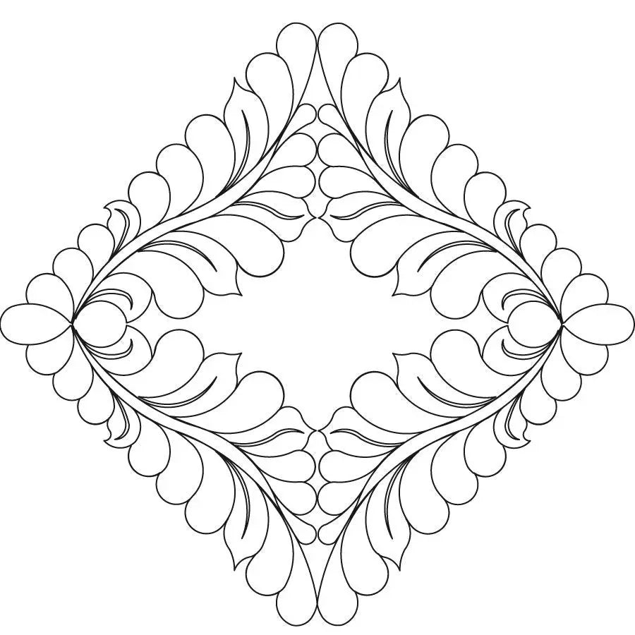 Feather and Leaf Diamond Block - Linda's Electric Quilters