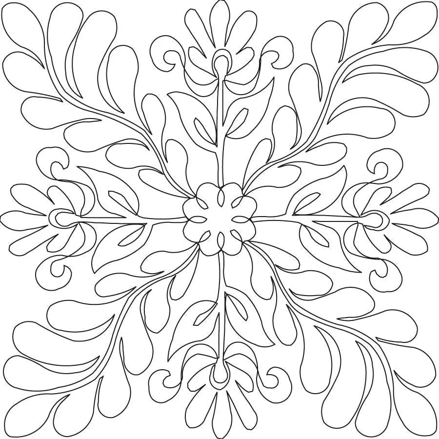 Feather Flower A Block - Linda's Electric Quilters