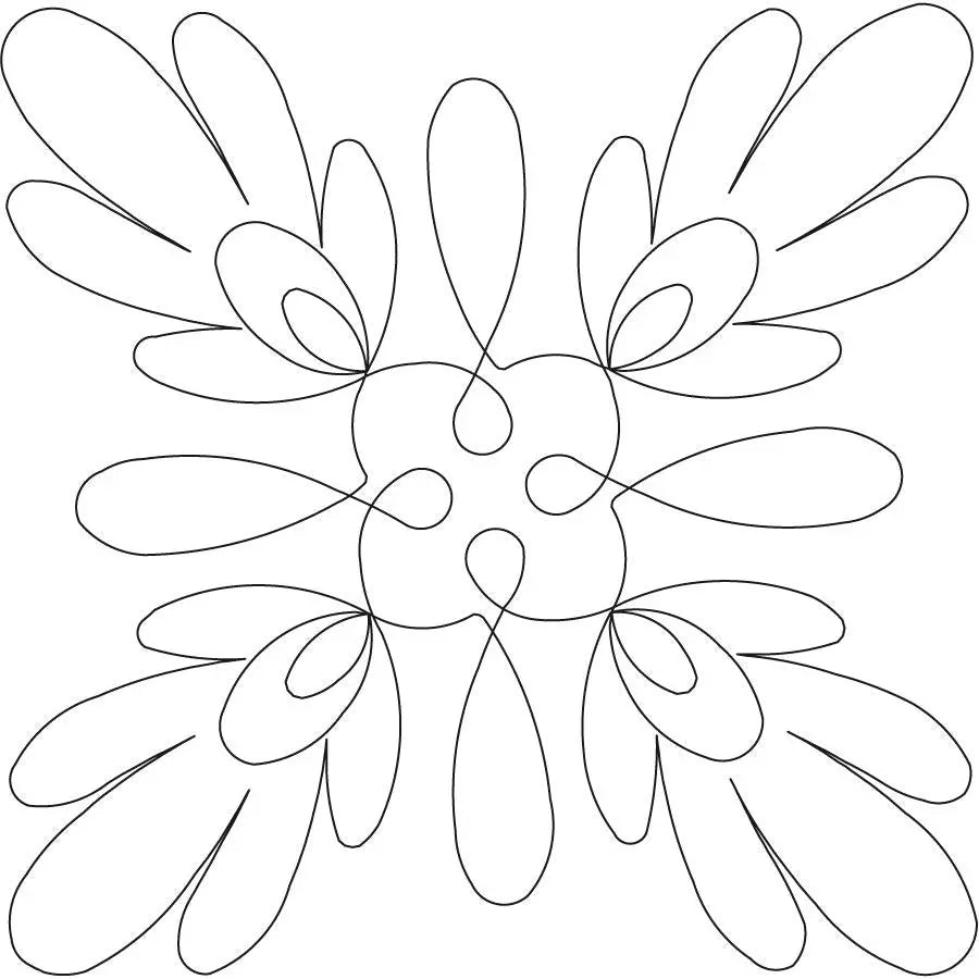 Feather Flower B Block - Linda's Electric Quilters