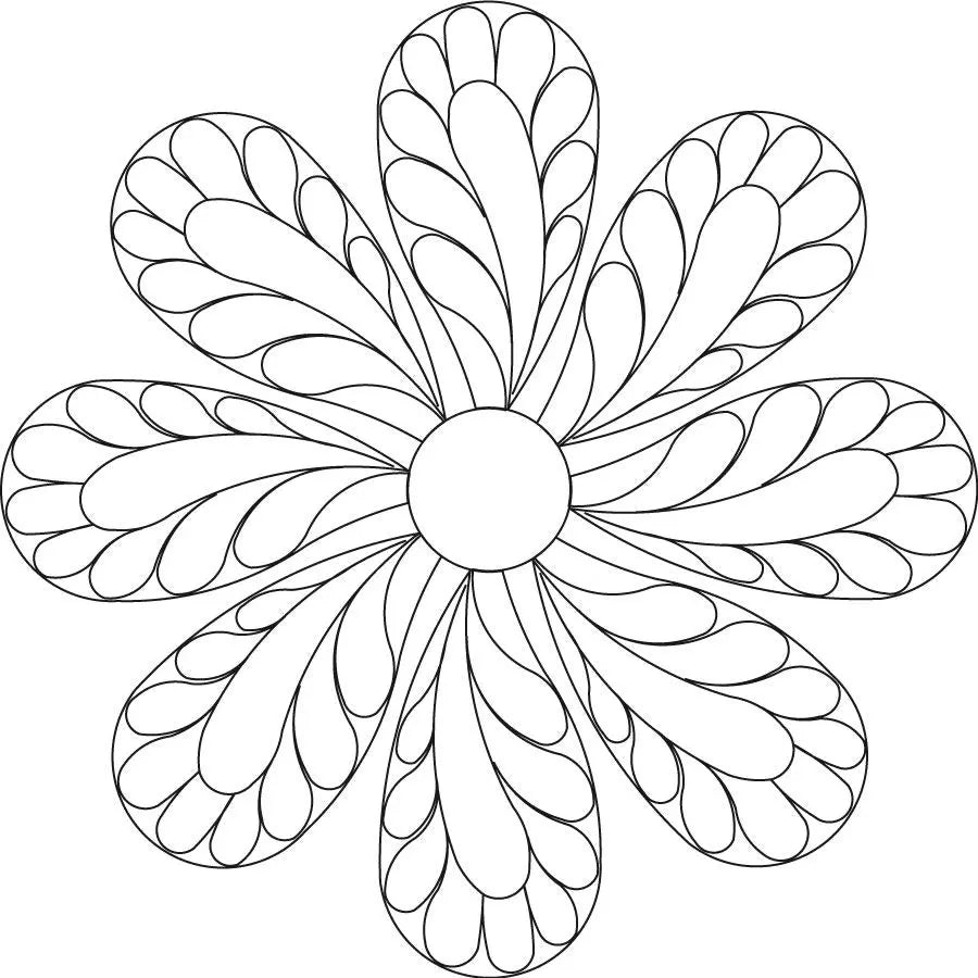 Fleathered Teardrop Fleather 8 Petal Block - Linda's Electric Quilters