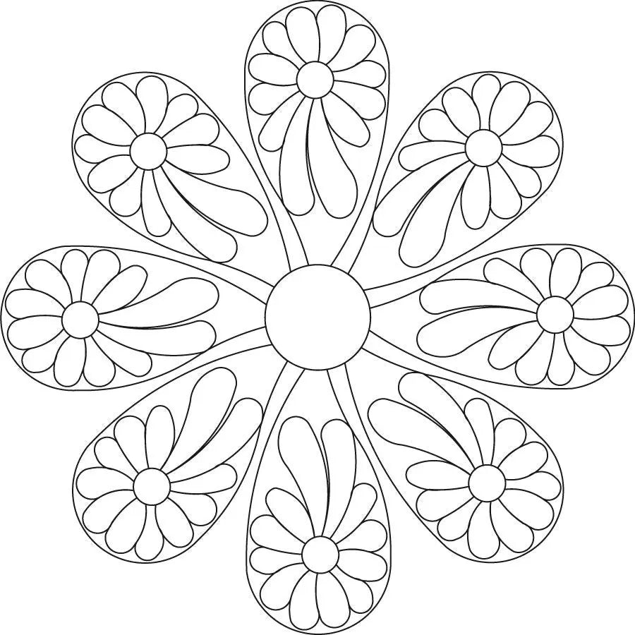 Flowered Fleather 8 Petal Block - Linda's Electric Quilters