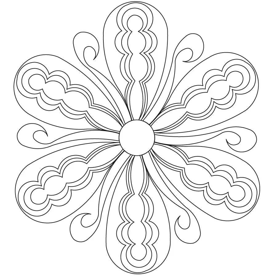 Hour Glass Fleather 6 Petal Block - Linda's Electric Quilters