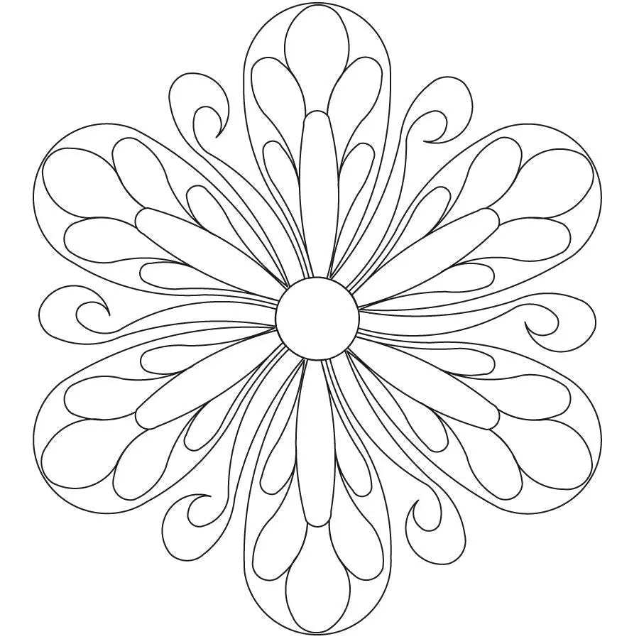 Long Feather Feather 6 Petal Block - Linda's Electric Quilters