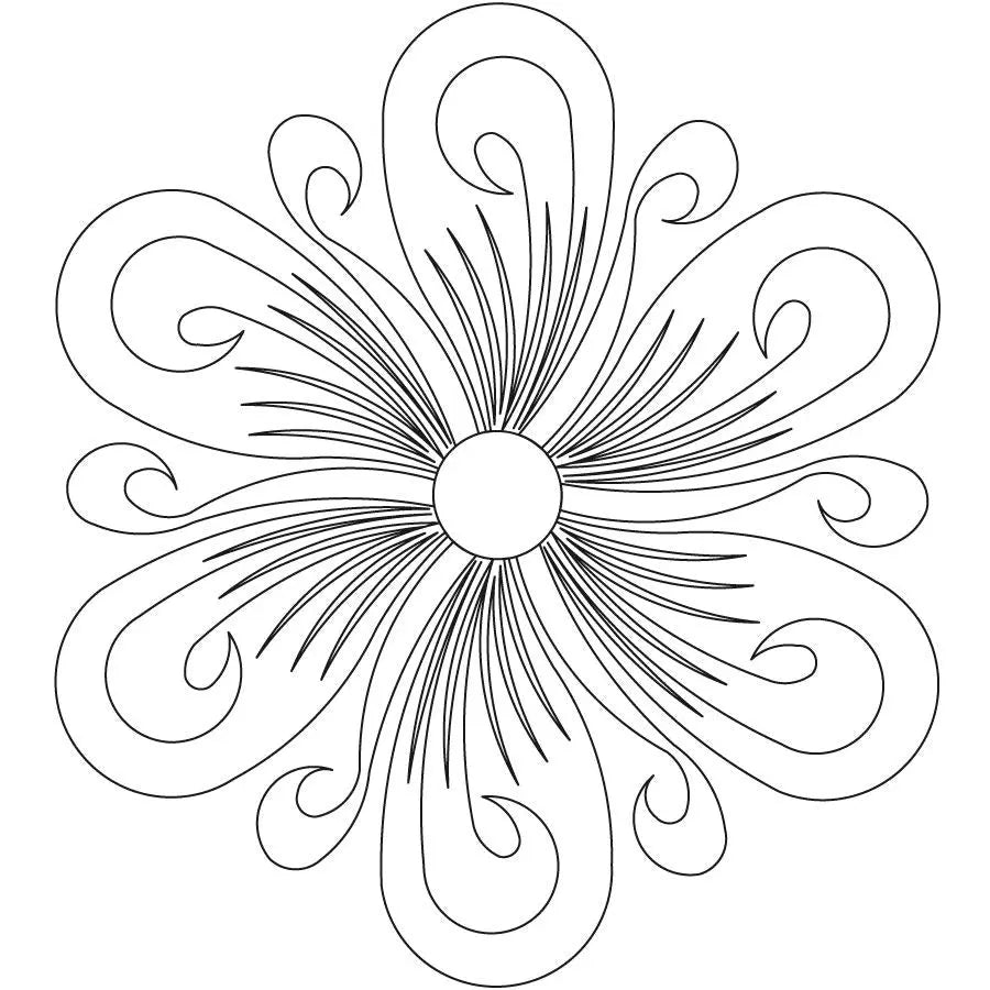 Thread Painted Fleather 6 Petal Block - Linda's Electric Quilters