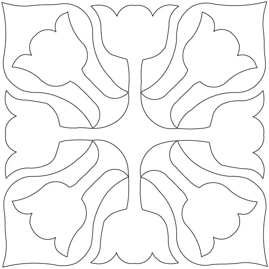 Tulips in Space Block - Linda's Electric Quilters