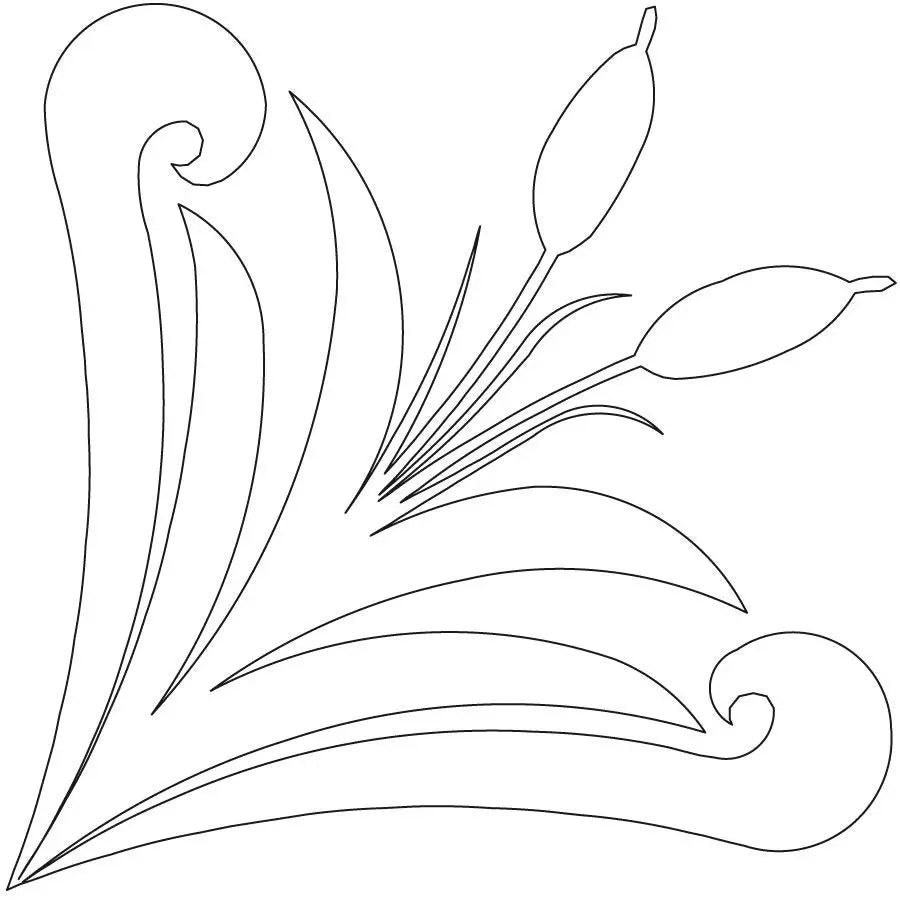 Bull Rushes 1 Corner - Linda's Electric Quilters