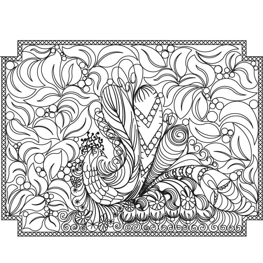 Peacock Petals Placemat - Linda's Electric Quilters