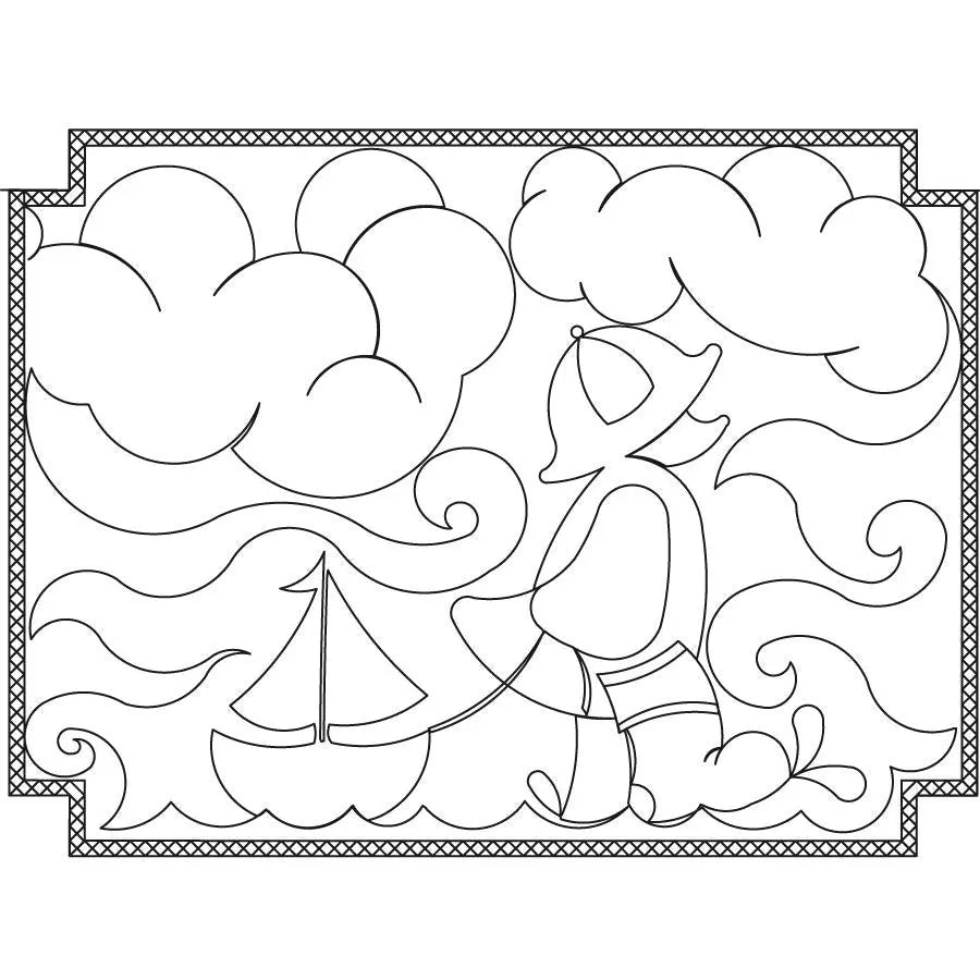 Puddle Jumping Placemat - Linda's Electric Quilters