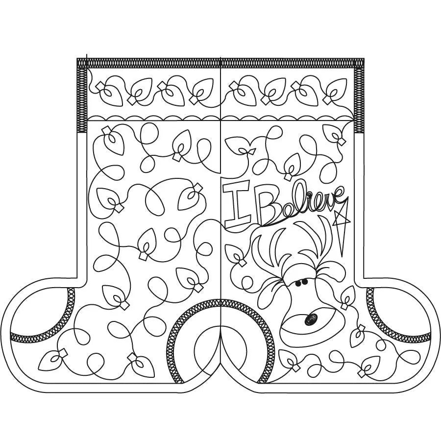 Reindeer Stocking - Linda's Electric Quilters