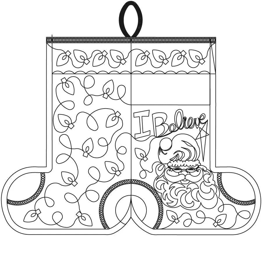 Santa Stocking Name Tag - Linda's Electric Quilters