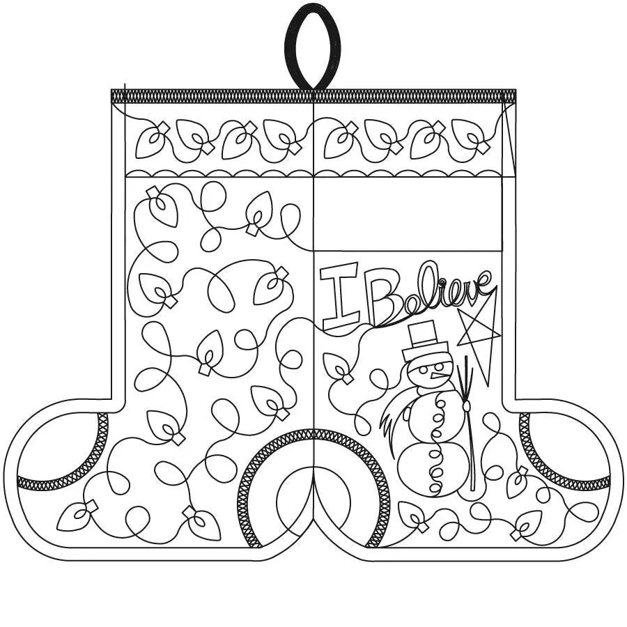 Snowman Stocking Name Tag - Linda's Electric Quilters