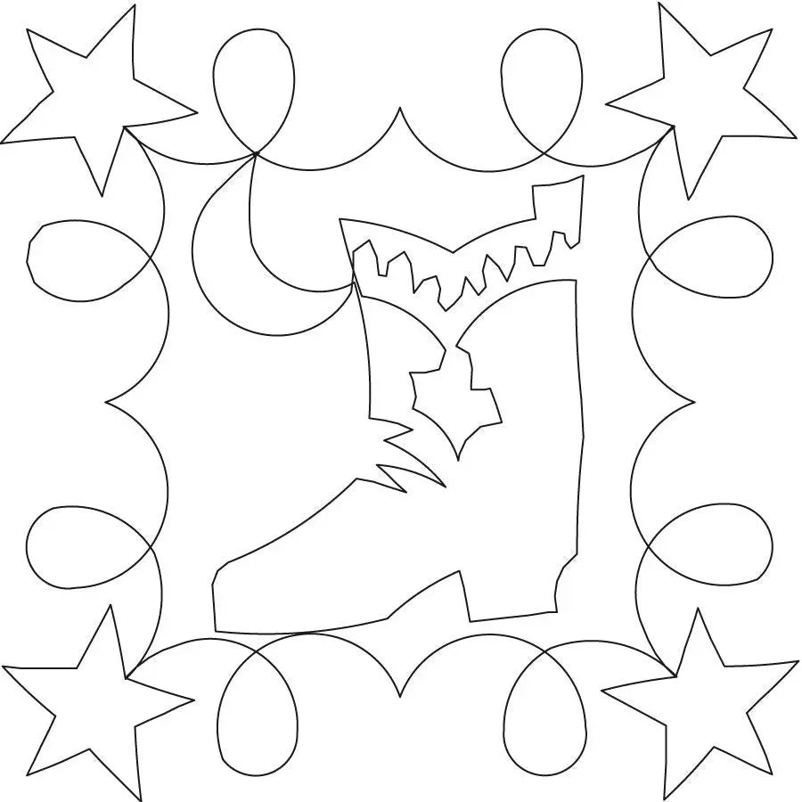 Western Night Boot Block - Linda's Electric Quilters
