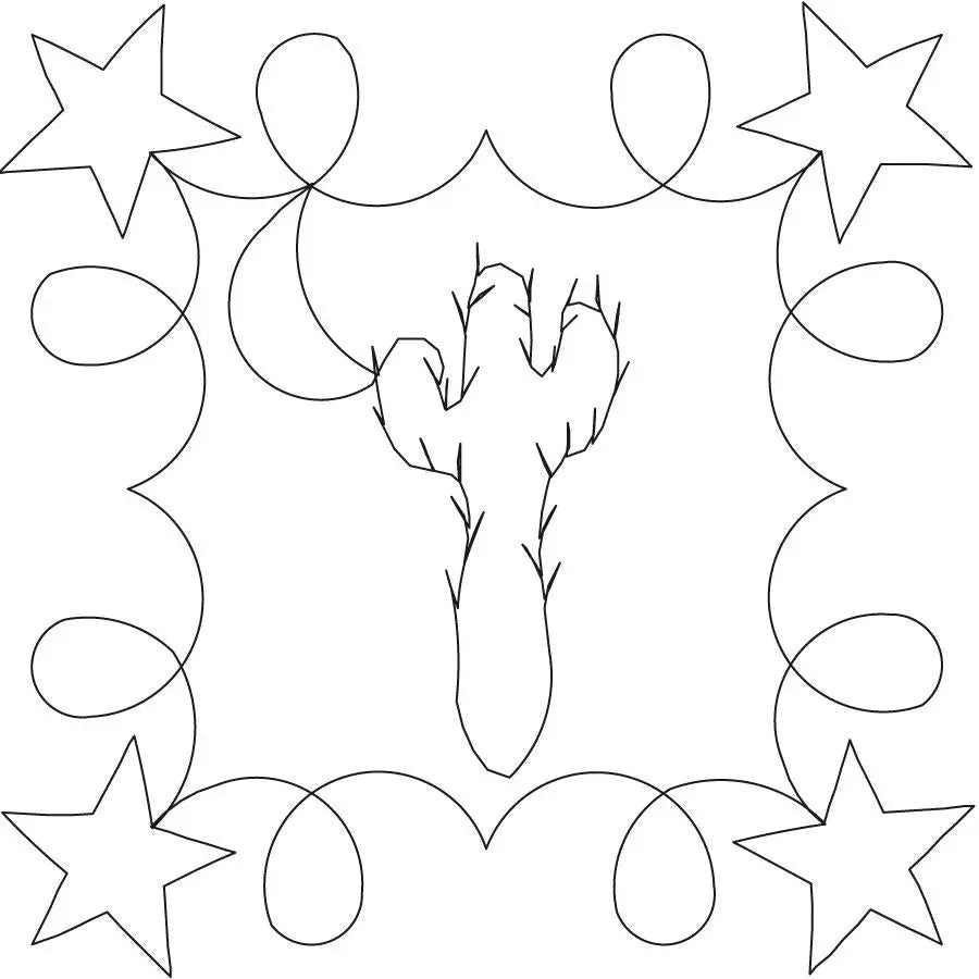 Western Night Cactus Block - Linda's Electric Quilters