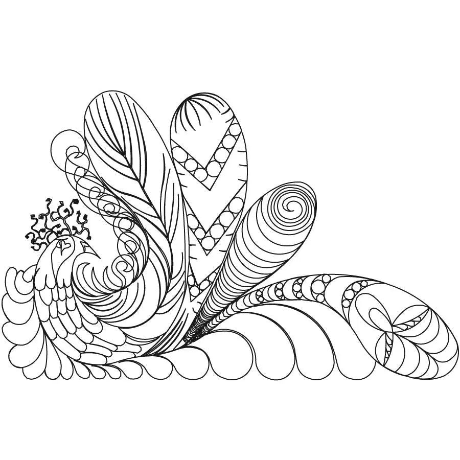 Peacock Petals Motif Block - Linda's Electric Quilters