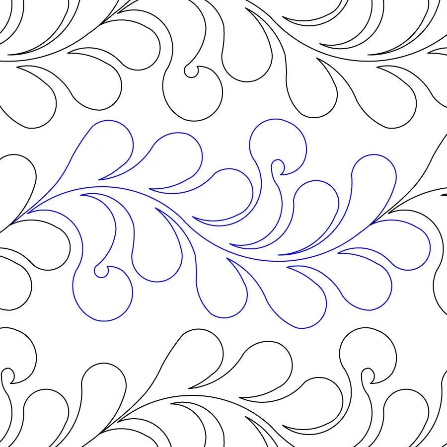 Curly Feather Border - Linda's Electric Quilters