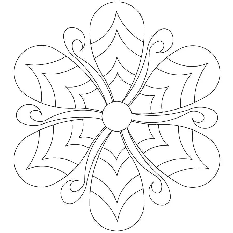 Web Fleather 6 Petal Block - Linda's Electric Quilters