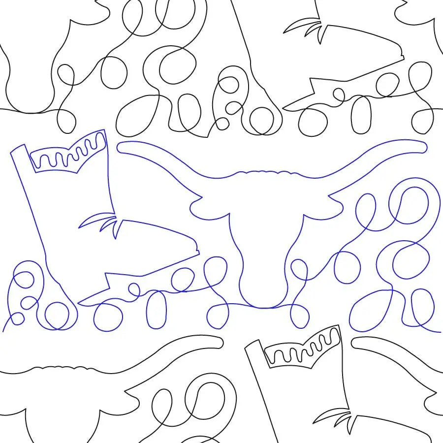 Long Horn Shuffle E2E - Linda's Electric Quilters