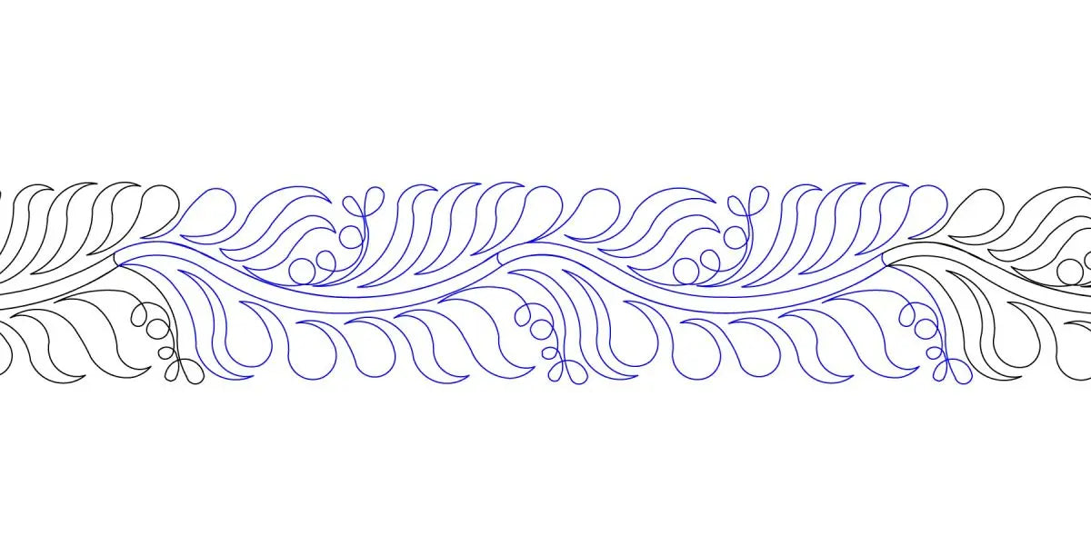 Berry Feather Fern Border - Linda's Electric Quilters