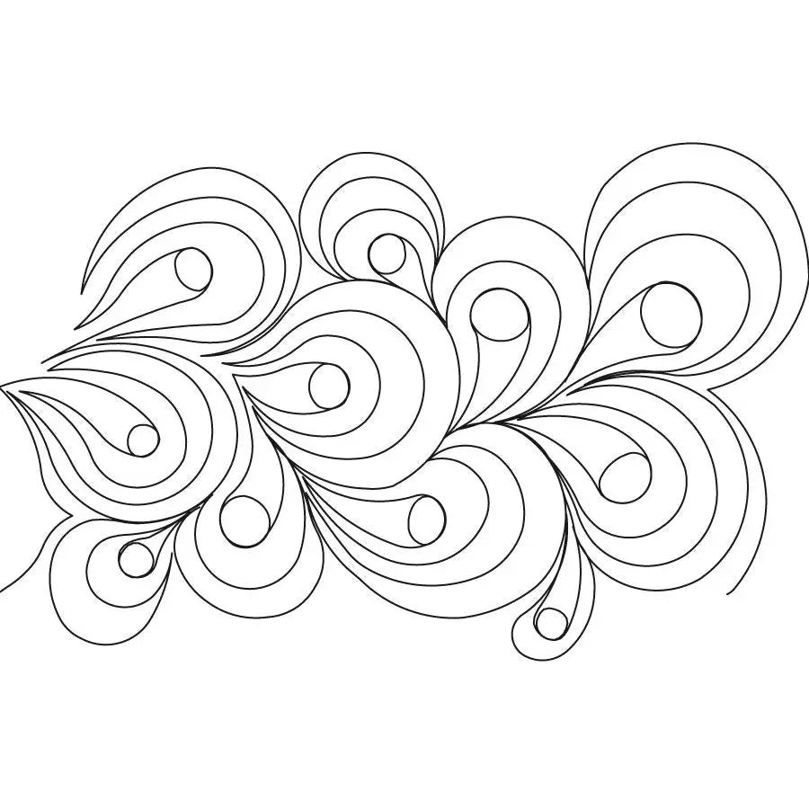 Peacock Finger Feather E2E - Linda's Electric Quilters