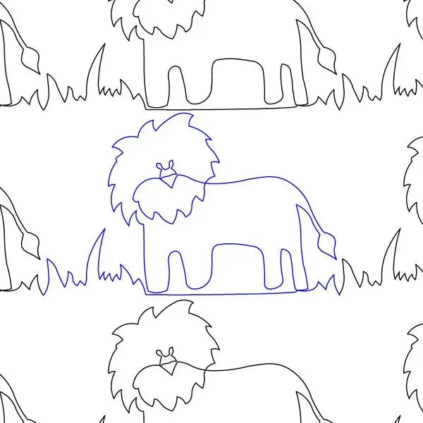 Circus Parade Lion Digital E2E - Linda's Electric Quilters