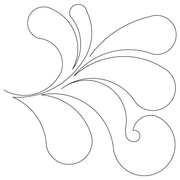 Curly Feather Corner - Linda's Electric Quilters