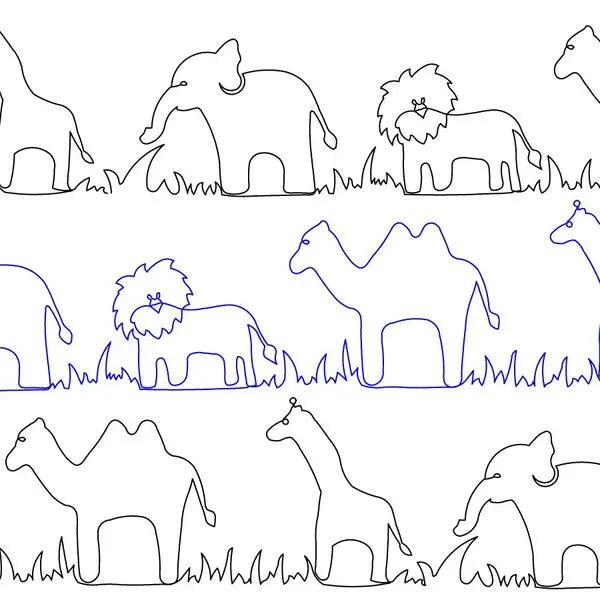 Circus Parade All Animals Digital E2E - Linda's Electric Quilters