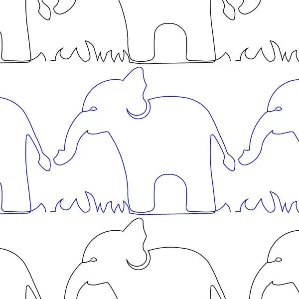 Circus Parade Elephant Digital E2E - Linda's Electric Quilters