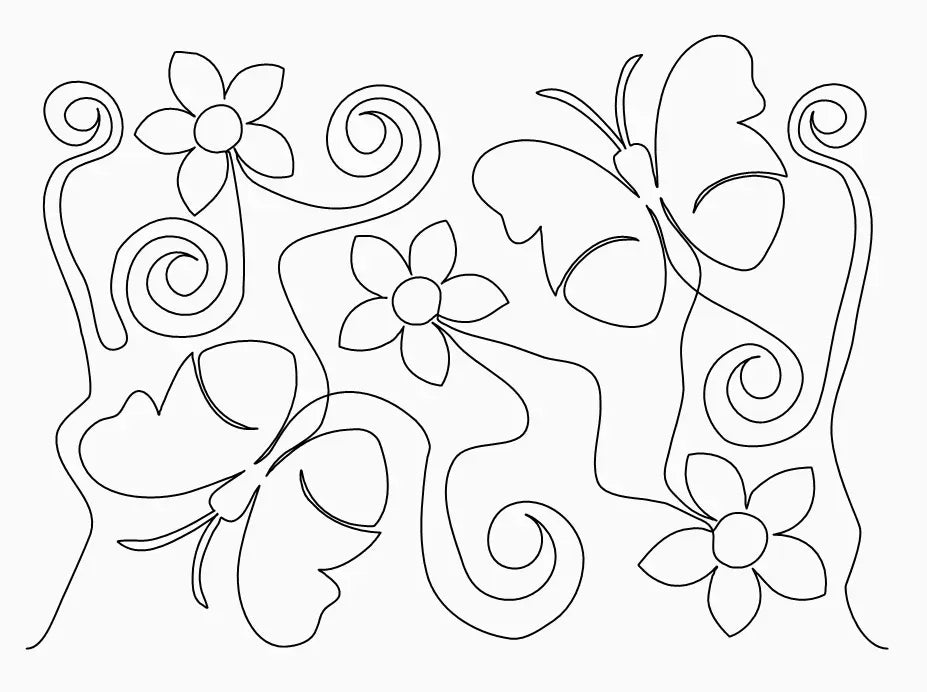 Spring Butterflies E2E - Linda's Electric Quilters