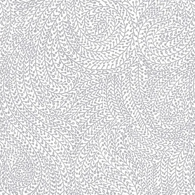 Grey on White Vine Maze Cotton Wideback Fabric Per Yard Michael Miller Fabrics