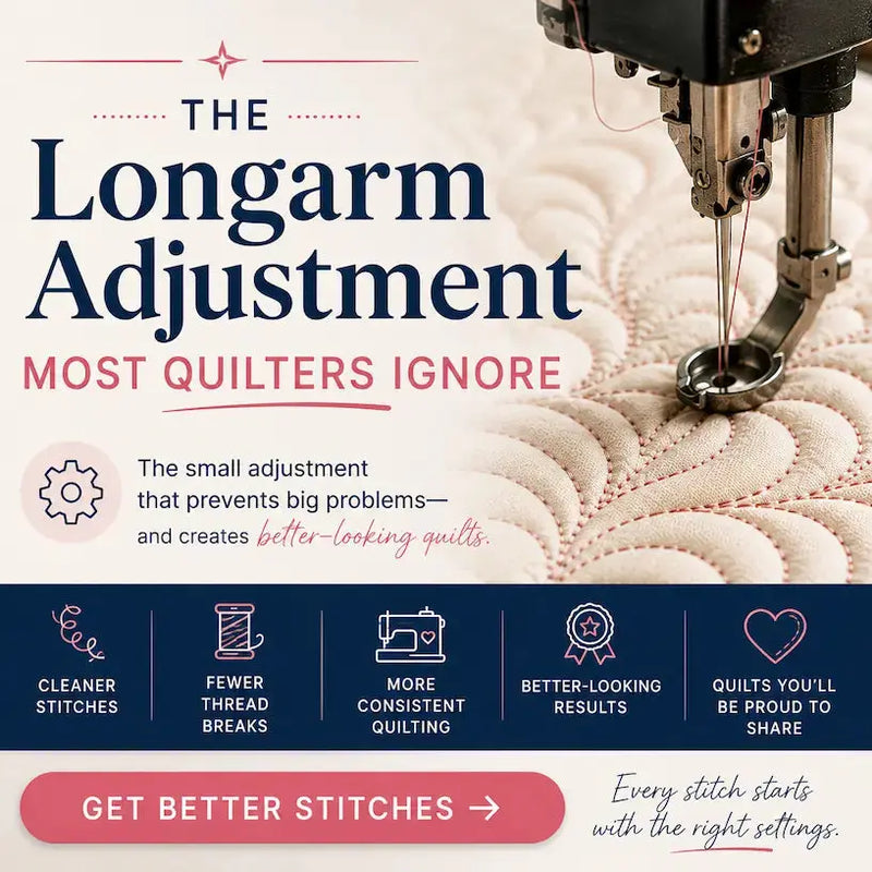 The Longarm Adjustment Most Quilters Ignore – Morning with Corey tip graphic: what to check before blaming your thread