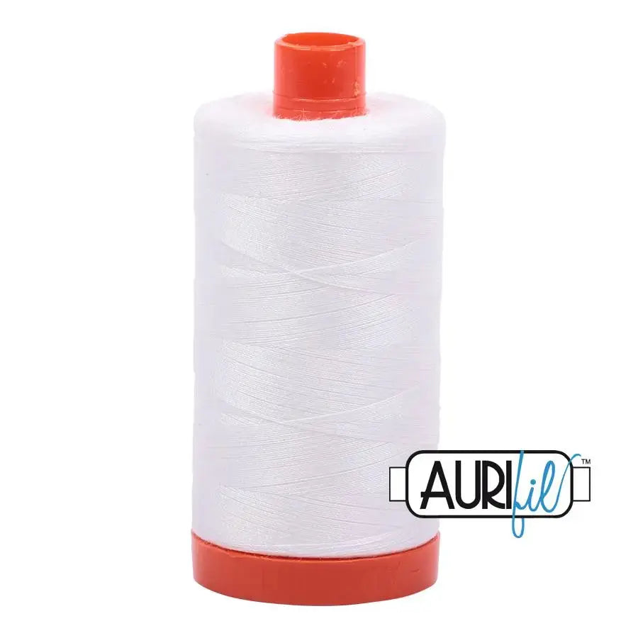 2021 Natural White Aurifil Cotton 50wt Large Spool Italian Mako cotton warm white quilting thread