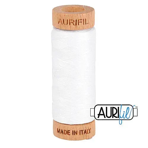Aurifil 2024 White 80wt Cotton Thread 1300 yards invisible applique essential