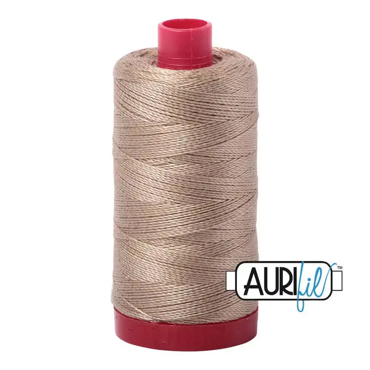 Aurifil 2325 Taupe 12wt Cotton Thread 350 yards sophisticated statement quilting
