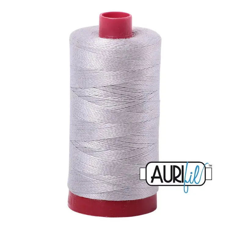 Aurifil 2615 Aluminium 12wt Cotton Thread 350 yards modern statement quilting