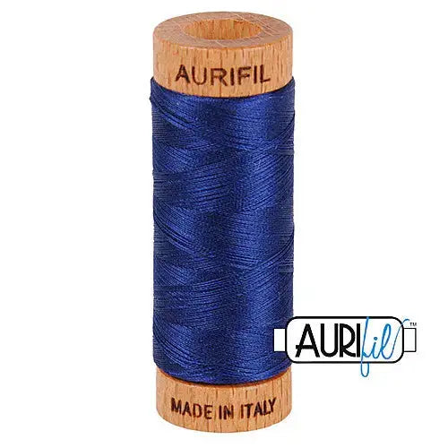 Aurifil 2784 Dark Navy 80wt Cotton Thread 1300 yards invisible applique dark blue