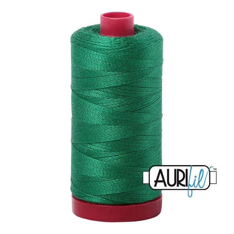 Aurifil 2870 Green 12wt Cotton Thread 350 yards bold decorative production quilting