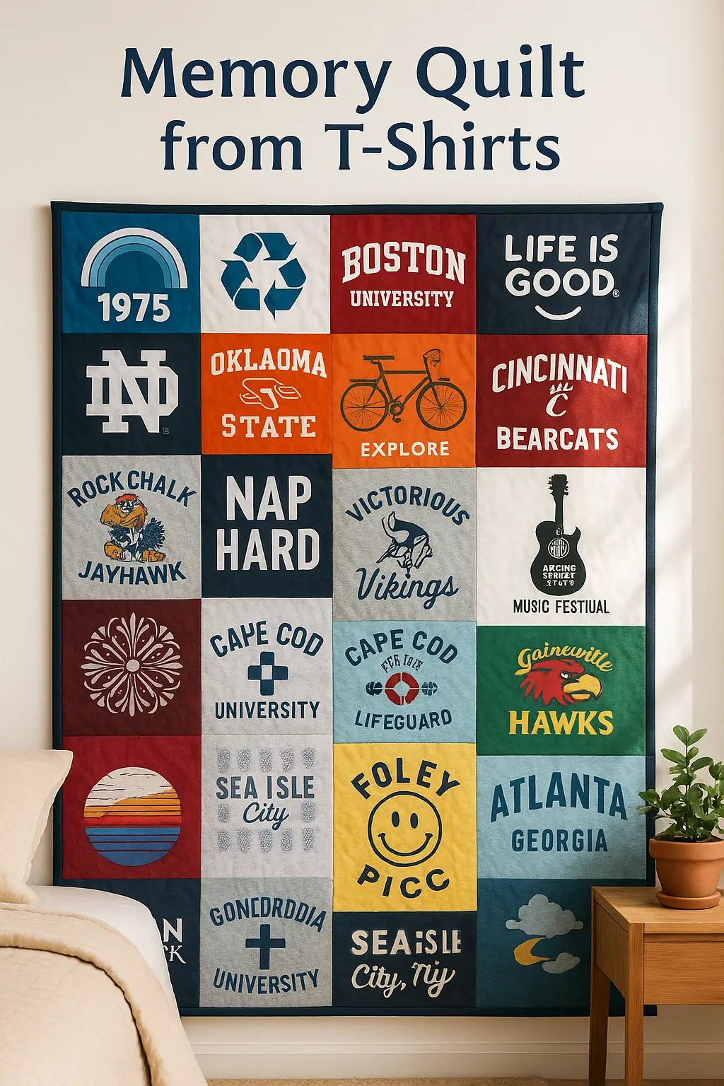 Memory-Quilt-from-T-Shirts Linda's Electric Quilters
