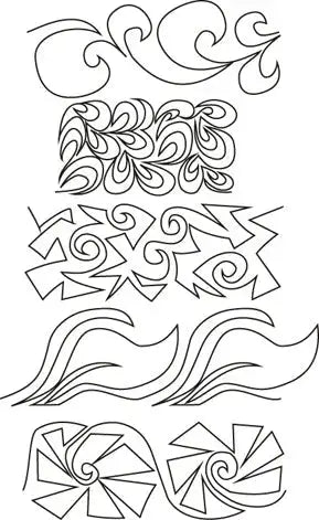 702 Roll 2: Five 4-Inch Pantograph Patterns for Smaller Machines and Borders
