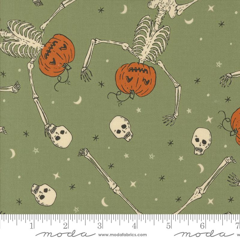 Moda Home Sweet Haunt moss colorway 20913-15, Halloween quilting cotton at Linda's Electric Quilters