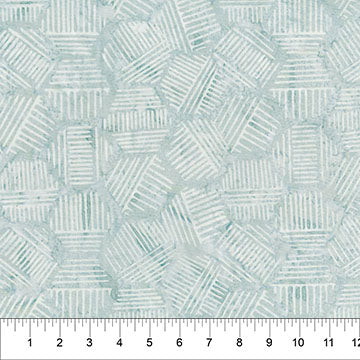 A Soft Drawstring Bag in Banyan Fog Hexies Neutral