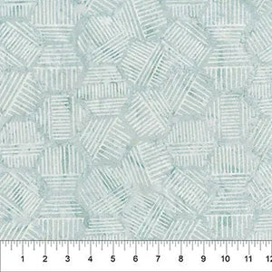 A Soft Drawstring Bag in Banyan Fog Hexies Neutral