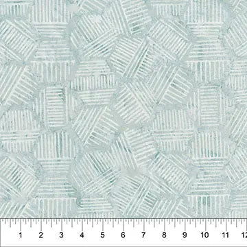 A Soft Drawstring Bag in Banyan Fog Hexies Neutral