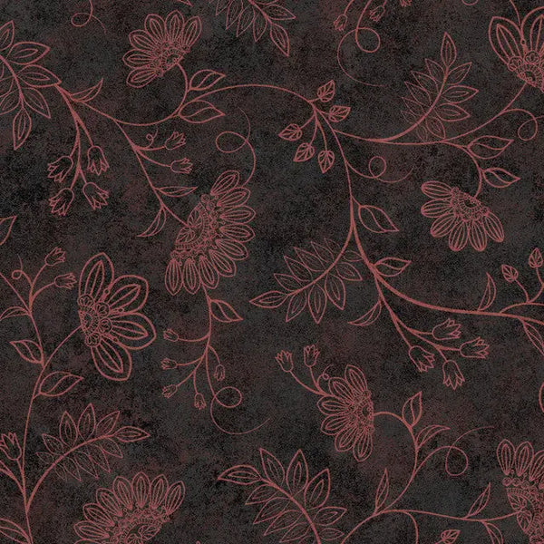 A Floral Wall Hanging in Black and Pink Operetta Flowering Vines