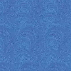 A Cozy Wall Hanging Quilt in Blue Color Wave Texture Flannel Wideback