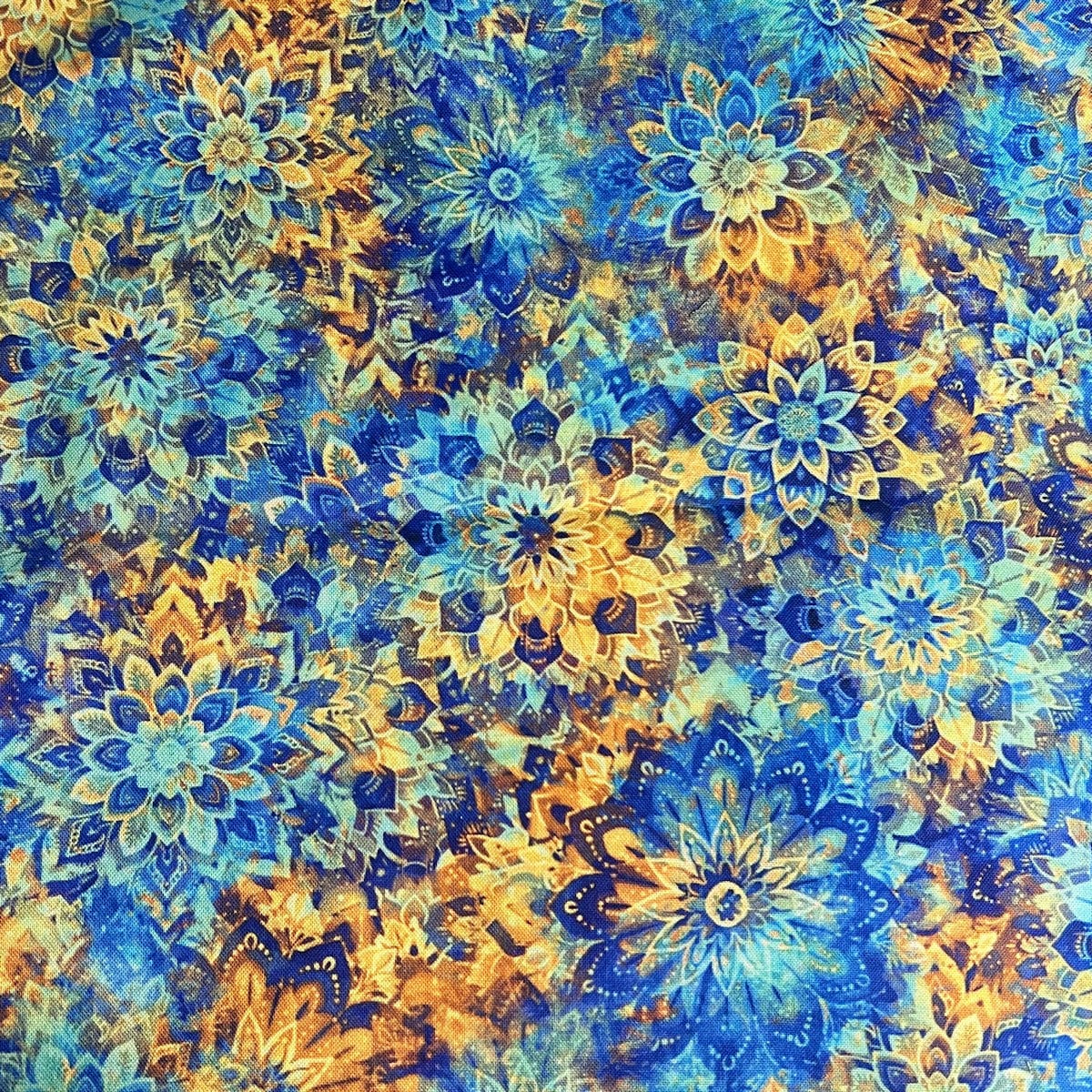 Marshall Dry Goods Dancin Dahlias 108 inch wide quilt backing fabric at Linda's Electric Quilters