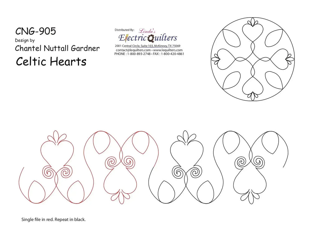 Celtic Heart: Knotwork Hearts in a Pantograph with Matching Blocks