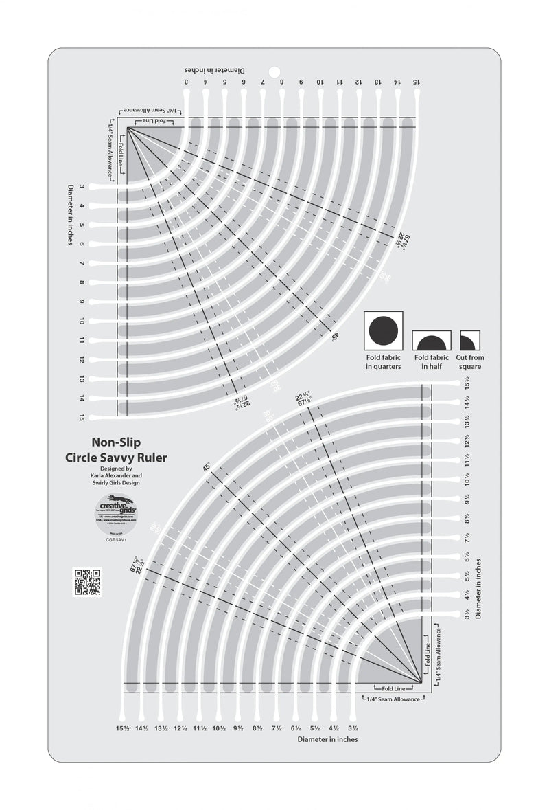 Creative Grids Circle Savvy specialty quilt ruler