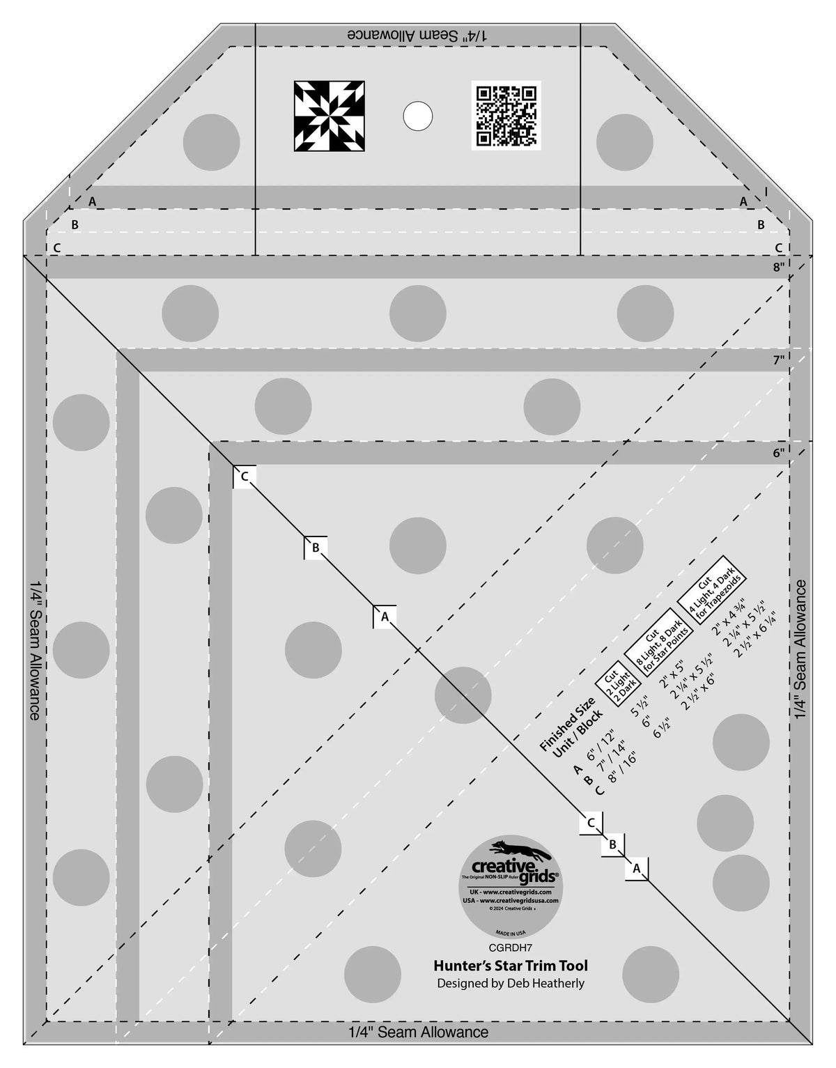 How to Use the Creative Grids Hunter's Star Trim Tool: Accurate Blocks in Three Sizes